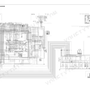Komatsu PC88MR-6 electrical circuit diagram showing relay fuse box configuration, A/C heater fan relay, and wiring harness.