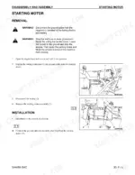 komatsu-wa450-3-wa450-3mc-wheel-loader-shop-manual-cebm003602-procedures-478.webp Komatsu WA450-3, WA450-3MC starting motor removal and installation procedure with component diagrams and safety warnings.