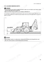 komatsu-wb140-2-wb150-2-backhoe-loader-operator-manual-weam000904-operations-128.webp Komatsu WB140-2, WB150-2 diagram showing maximum water immersion depth of 50 cm for backhoe loader operation safety.