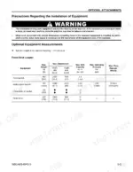 komatsu-wb146-5-wb146ps-5-backhoe-loader-operator-manual-ceam016605-attachments-235.webp Komatsu WB146-5, WB146PS-5 manual page showing safety warnings and front end loader optional equipment specifications.