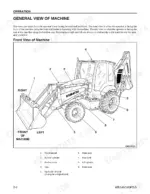 komatsu-wb146-5-wb146ps-5-backhoe-loader-operator-manual-ceam016605-operations-68.webp Komatsu WB146-5, WB146PS-5 general machine view diagram showing front bucket, cab, axles, and hydraulic components.