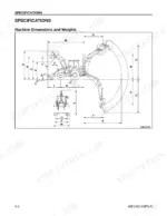 komatsu-wb146-5-wb146ps-5-backhoe-loader-operator-manual-ceam016605-specs-226.webp Komatsu WB146-5, WB146PS-5 backhoe loader machine dimensions and weights diagram with lettered reference points.