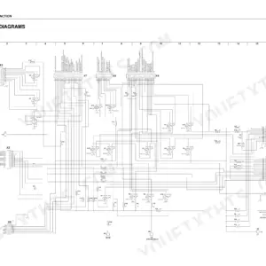 Komatsu WH609-1, WH613-1, WH713-1, WH714-1, WH714H-1, WH716-1 electrical diagram of the fuse center and relay unit wiring.