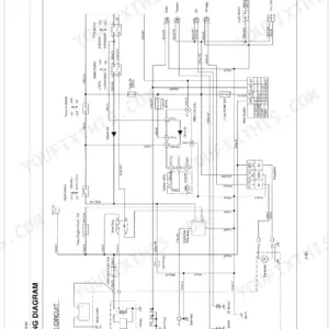 Kubota GR2120 electrical system logic circuit wiring diagram showing switches, relays, fuses, and components.