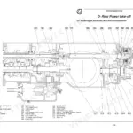 Landini Rex 70GT-100F/GT Deltashift transmission exploded view of rear PTO assembly and components with numbered parts list.