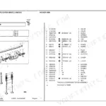 Landini C4500 exploded view parts diagram for rocker arm assembly, valves, springs, and tappets with numbered parts list.