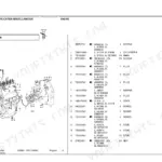 Landini C6000 engine parts diagram and list showing cylinder block, studs, nuts, and plugs with reference numbers.