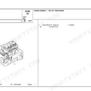 Landini Ghibli 90 engine assembly 1004-40T parts diagram showing engine block and components.