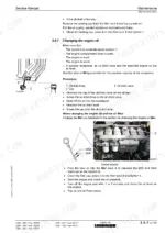 liebherr-l550-variants-wheel-loader-service-manual-1035-3357-procedures-89.webp Liebherr L550, L556, L566, L576, L580 engine oil change procedure, oil drain valve diagram, and dipstick oil level check guide.