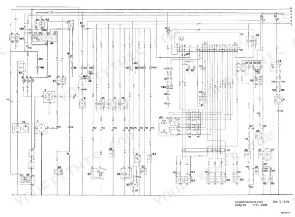 liebherr-l551-wheel-loader-service-manual-8145009-wiring-314.webp Liebherr L551 electrical wiring diagram showing instrument cluster, sensors, and control module connections.