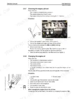 liebherr-l586-2plus2-wheel-loader-service-manual-procedures-70.webp Liebherr L586 2plus2 maintenance procedures for checking engine oil level and changing engine oil with dipstick and drain valve diagrams.