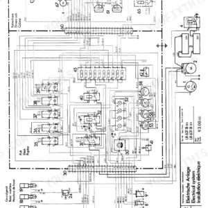 Liebherr LR 611, LR 621, LR 631, LR 641 electrical system wiring diagram showing cab controls, gauges, and engine components.