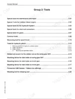 liebherr-r-914-c-r-924-c-hydraulic-excavator-service-training-troubleshooting-59.webp Liebherr R 914 C, R 924 C service manual Group 2 Tools table of contents listing special tools for engine, hydraulics, and gears.