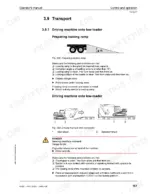 liebherr-r-922-hydraulic-excavator-operator-manual-11824095-transport-181.webp Liebherr R 922 operator manual page showing transport procedures for driving the excavator onto a low-loader trailer ramp.