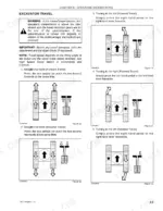 link-belt-135-hydraulic-crawler-excavator-operator-manual-1207-operations-73.webp Link-Belt 135 Spin Ace Tier III excavator travel operating instructions, pedal and lever control diagrams for movement.