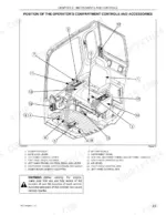 link-belt-225-spin-ace-hydraulic-crawler-excavator-operator-manual-1208-controls-37.webp Link-Belt 225 Spin Ace Tier III operator compartment controls diagram showing seat, levers, pedals, and instrument panel.