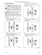 link-belt-225-spin-ace-hydraulic-crawler-excavator-operator-manual-1208-operations-69.webp Link-Belt 225 Spin Ace Tier III excavator travel control diagrams for forward, reverse, and turning operations.