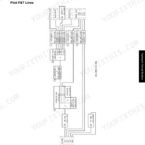 Link-Belt 225 Spin Ace, SH225X-3 pilot hose connection diagram showing P&T lines, hydraulic components, and hose assembly codes.