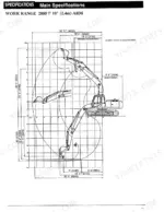 link-belt-2800-3400-hydraulic-excavator-operator-manual-wdl2001-oe-specs-144.webp Link-Belt 2800, 3400 excavator work range diagram showing 7' 10" arm reach, swing radius, and digging depth specifications.
