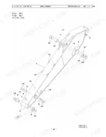 link-belt-350x2-excavator-parts-manual-2208-boom-parts-314.webp Link-Belt 350X2 standard arm exploded view diagram showing bushings, seals, and hardware component assembly.
