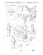link-belt-350x2-excavator-parts-manual-2208-engine-parts-64.webp Link-Belt 350X2 engine parts exploded view showing Isuzu engine mounting, fuel filter assembly, and hydraulic hose routing.