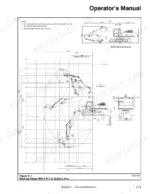 Link-Belt 4300 Q working range diagram with 8 ft 7 in arm, transportation dimensions, and swing radius specifications.