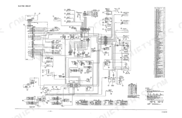 Link-Belt LS-2700 electric circuit wiring diagram with component list, color codes, and switch connection tables.