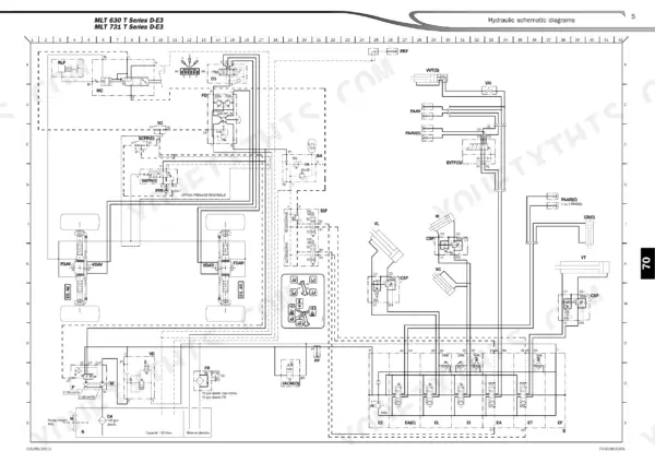 Manitou MLT 630 to MT 1033 hydraulic schematic diagram