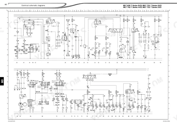 Manitou MLT 630 to MT 1033 electrical schematic diagram