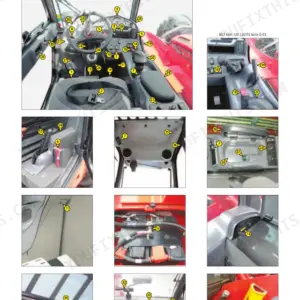 Manitou MLT 634-120 LSU, 735-120 LSU cabin instruments and controls diagram.
