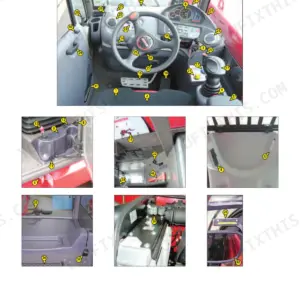 Manitou MLT 840-115 PS, MLT 840-137 PS cabin instruments and controls diagram with numbered component identification.