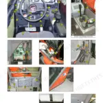 Manitou MLT523 Evolution, MT620, C-E3 operator manual page showing numbered instrument panel, cab controls, fuses, and seat layout.