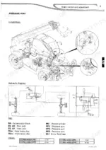 manitou-mt-1436r-1440-1840-privilege-repair-manual-axles-and-brakes-93.webp Manitou MT 1436 R, 1440, 1440 A, 1440 EP, 1840, 1840 R, 1840 A, 1840 EP telehandler Brake pressure port location with brake hydraulic diagram, key and test values