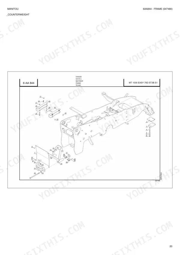 Manitou MT 732, 932, 1030 Easy exploded view of frame