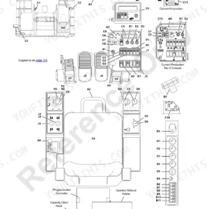Manitowoc 999 operator manual diagram showing crane cab controls, operator seat, Tier 4 console, and joystick layout.