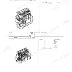 Landini 6860 exploded view of A4.236 engine assembly and short engine components with parts list.