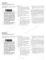 Mitsubishi ESR15N-24V...ESS20N reach truck operation manual: start-up procedure, EPO button test, and safety warnings.