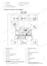 mitsubishi-fb16pnt-fb18pnt-fb20pnt-forklift-truck-operator-manual-99750-7p110-controls-51.webp Mitsubishi FB16PNT, FB18PNT, FB20PNT diagram of driving switches, pedals, and operator controls with key list.