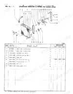 mitsubishi-fd35-fd38-fd40-lift-truck-parts-catalog-98731-51920-parts-list-21.webp Mitsubishi FD35, FD38, FD40 exploded view of radiator and piping for synchro drive with corresponding parts list table.