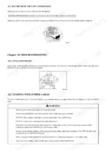 mitsubishi-fgc15n-variants-forklift-truck-operator-manual-99720-7c121-troubleshooting-140.webp Mitsubishi FGC15N-FGC33N manual: severe dust maintenance, stalled engine troubleshooting, and jumper cable safety warning procedures.