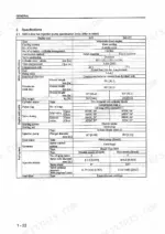 Mitsubishi S4S, S6S service manual table showing naturally aspirated and turbocharged engine specifications, fuel system data, and valve timing.