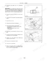 new-holland-lb75-backhoe-loader-service-manual-86618975-procedures-25.webp New Holland LB75 engine removal procedures, including hose, cable, and drive shaft disconnection steps with component diagrams.