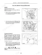 new-holland-t1110-tractor-operator-manual-87722411-procedures-61.webp New Holland T1110, 230GM engine oil service procedures, including checking oil level, adding oil, and changing engine oil.