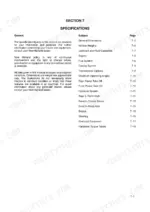 new-holland-t7030-t7060-series-tractor-operator-manual-47372707-specs-451.webp New Holland T7030, T7040, T7050, T7060 Section 7 Specifications table of contents listing dimensions, engine, and systems.
