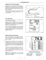 new-holland-t9030-t9060-series-tractor-operator-manual-84266061-procedures-123.webp New Holland T9030, T9040, T9050, T9060 instrumentation: implement area counter switch, fuel info, and remote hydraulic flow screens.