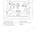 New Holland TD5010–TD5050 instrument panel diagram showing tachometer, fuel gauge, coolant temperature gauge, and indicator lights.