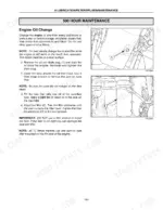 new-holland-tj-275-variants-tractor-operator-manual-87033610-procedures-197.webp New Holland TJ 275-500: 500 hour engine oil change procedure with diagrams showing drain plug and oil filter locations.