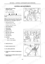 New Holland TK4020–TK4060 operator manual page showing diagrams and descriptions of tractor controls, instruments, and levers.