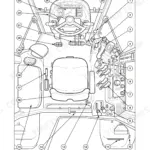 New Holland TM115–TM165 tractor cab and platform controls diagram showing operator seat, steering wheel, and numbered control levers.