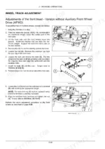 new-holland-tt4030-tractor-operator-manual-procedures-85.webp New Holland TT4030 front wheel track adjustment procedure, including stabilizer bar and axle diagrams with torque specifications.